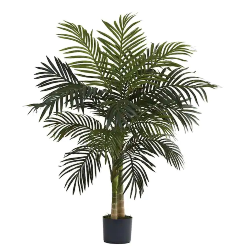 Nearly Natural 4'H Faux Golden Cane Palm Tree With Pot